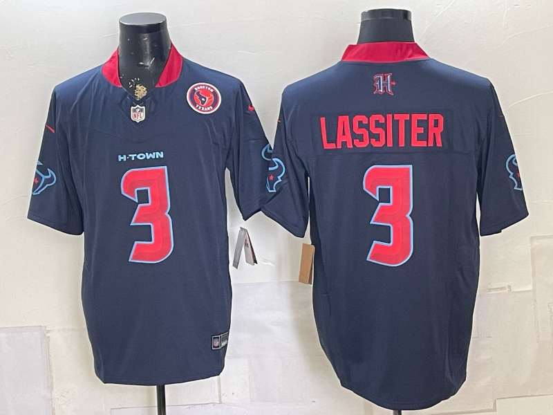 Men Houston Texans #3 Lassiter blue 2026 Nike  NFL Jersey 0722002->youth mlb jersey->Youth Jersey